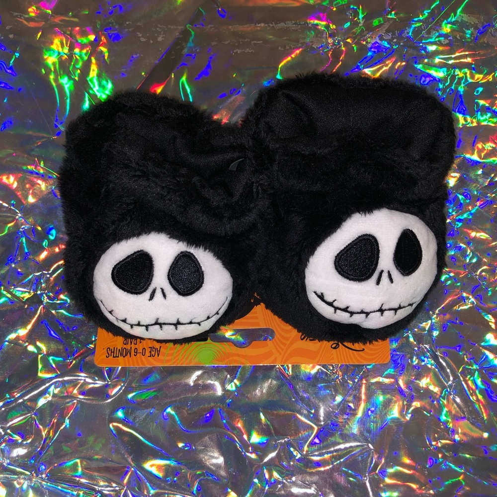 Disney Nightmare Before Christmas Jack Skellington Fuzzy Baby Booties